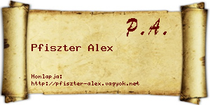 Pfiszter Alex névjegykártya