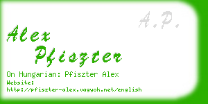 alex pfiszter business card